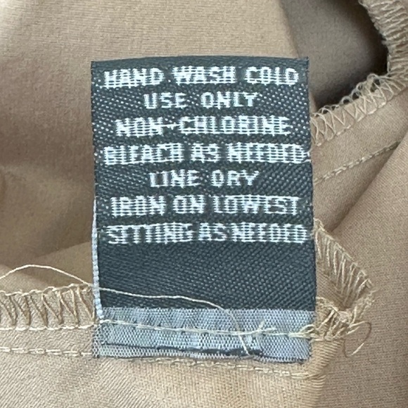 Vtg Donna Ricco Tan True Wrap Dress 8 V-Neck 3/4 Sleeves Full Pleated A-Line - Picture 7 of 12